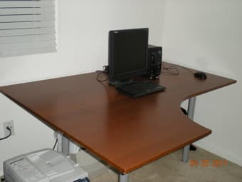 corner table, microwave 1