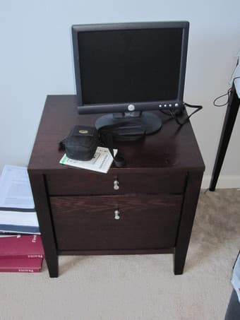 $60--File Cabinets-Cream and Dark Brown 1