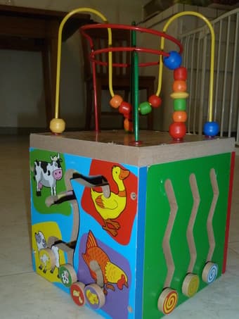 Wooden Learning Cube with Beads Roller Coaster 2