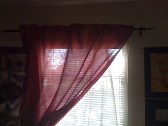 window curtain, sheer, rod, $28 2