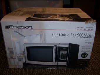 EMERSON STAINLESS STEEL MICROWAVE $35 1