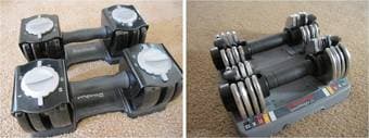 Adjustable dumbbells 2,5-12,5 lbs ($30) and 5-25 lbs ($50) 1