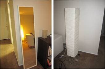 Ikea mirror, lamps and a fan very cheap 1