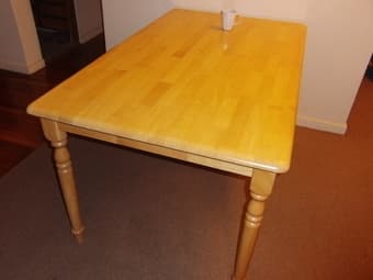 Beautiful solid pine dinner table - $50 1