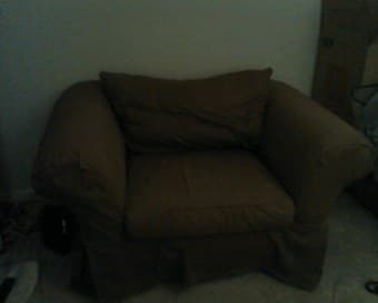 Comfy, Used Pottery Barn Sofa Bed (minus mattress) & Chair & Half 2