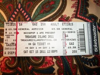 $55 SATURDAY (Today) TREASURE ISLAND TICKET! 1