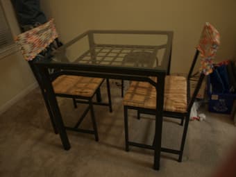 Moving sale - Fridge, table, and chair 1
