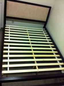 Queen mattress + bed frame for sale - $200 1