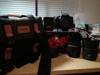 Canon Xsi Rebel (450D) with Tamron 17-50 mm f/2.8 lens AF 2