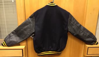 Navy & Gold plain varsity jacket 2