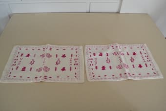 Pillow covers white and purple 1