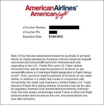 $50 AA Voucher for $40 1