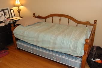 FOR SALE: Twin Trundle Bed, 2 Mattresses, $200 1